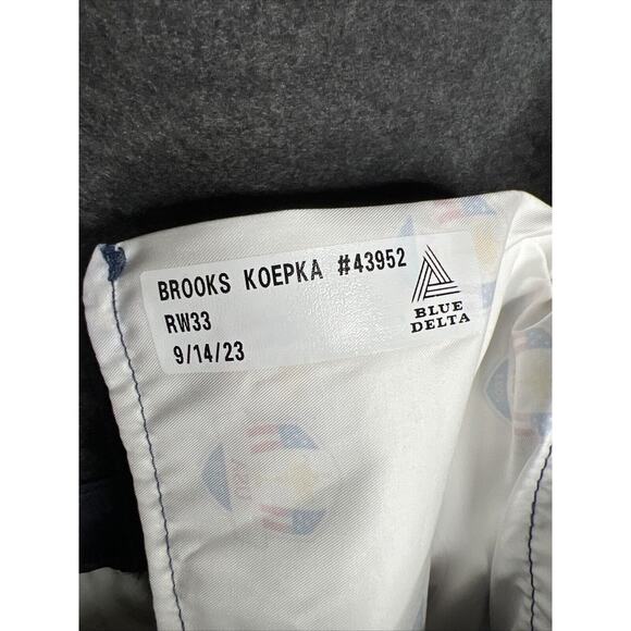 Blue Delta Traveler Pants Ryder Cup Edition USA Custom 33/32 For Brooks Koepka ! - Picture 4 of 16